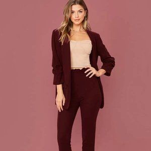 Shawl Collar Blazer & Paperbag Waist Pants NEW